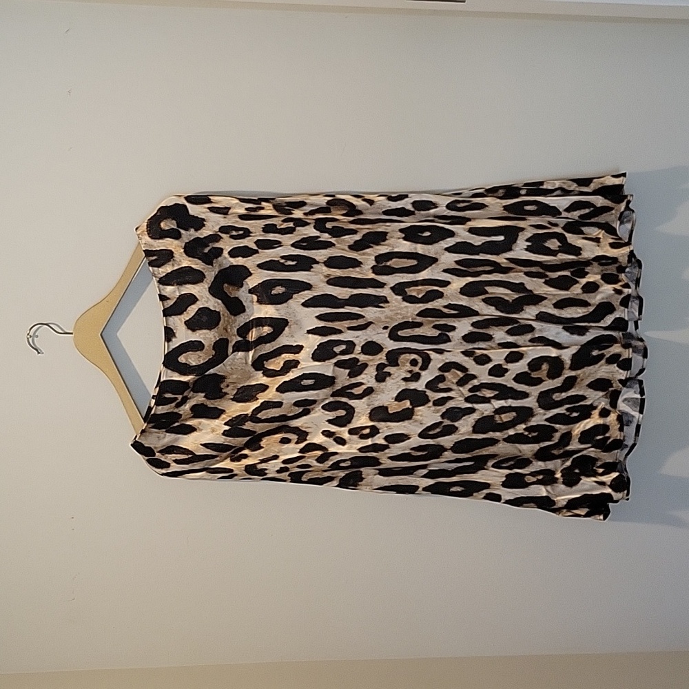H&M satin leopard midi
